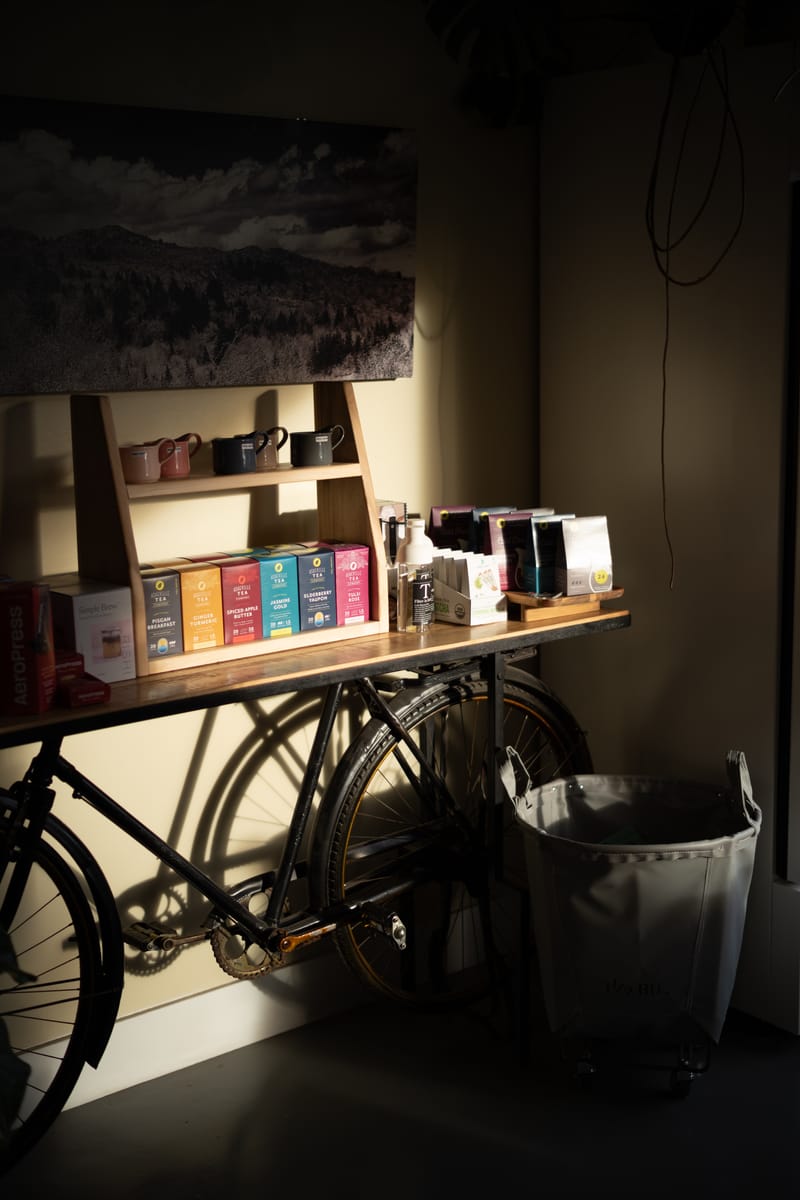 Warm ambiance inside Hatchet West coffee bar
